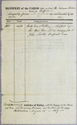 Aurora, Manifest, 18 August 1829