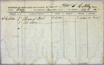 Pilot, Manifest, 2 July 1830