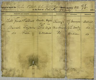 Pilot, Manifest, 26 July 1831