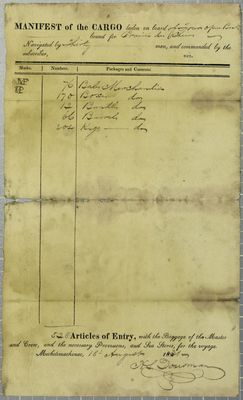 4 Open Boats, Manifest, 18 August 1831