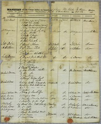 Free Trader, Manifest, 26 October 1831