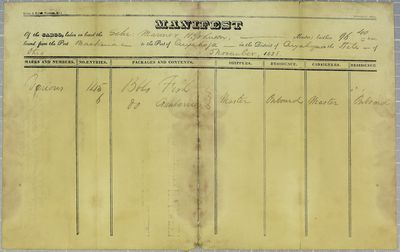 Mariner, Manifest, 5 November 1831