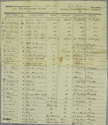 Huron, Manifest, 16 April 1834