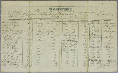 Commodore, Manifest, 17 July 1834