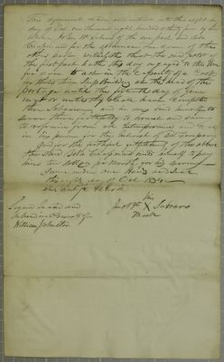 John Bt Subraro, Agreement, 8 October 1834