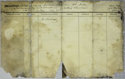 Michigan, Manifest, 28 May 1835