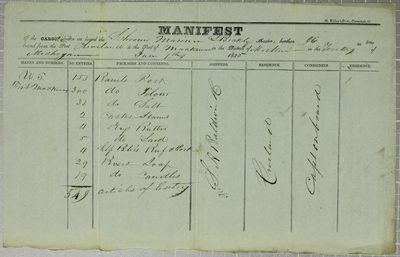 Mariner, Manifest, 7 June 1835