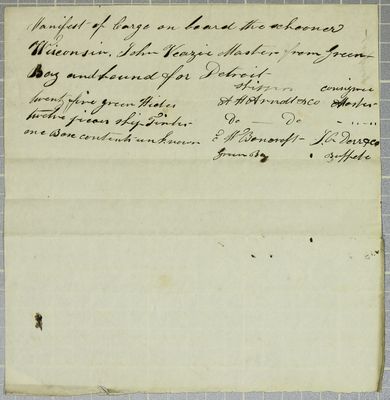 Wisconsin, Manifest, 1836