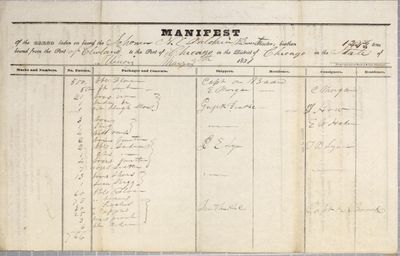 Manifest, schooner Norman C. Baldwin, 3 May 1837