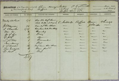 Henry Norton, Manifest, 28 April 1838