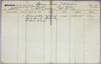 Ocean, Manifest, 30 October 1839