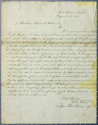 Eber Ward, letter, 20 August 1841