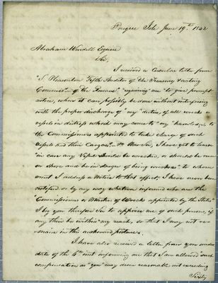 Woolsey, letter, 19 June 1842