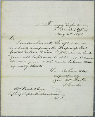 Treasury Department, Letter, 20 May 1843