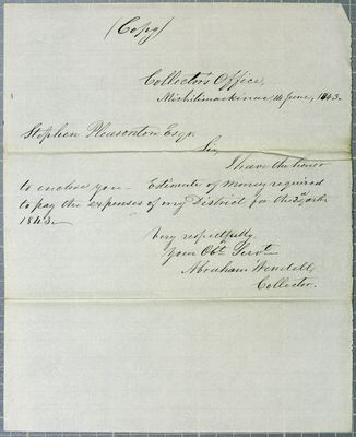 Treasury Department, letter, 14 June 1843