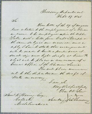 Treasury Department, letter, 19 September 1843