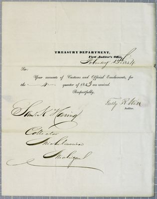 Treasury Department, letter, 12 February 1844