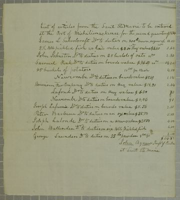 Sault Ste. Marie Entrances, Report, 30 June 1844