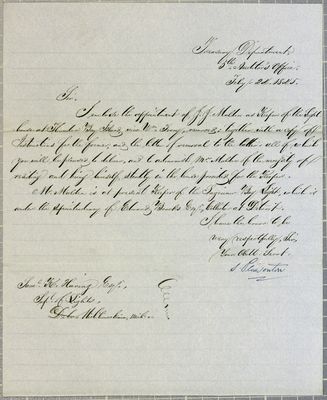 Treasury Department, letter, 24 December 1844