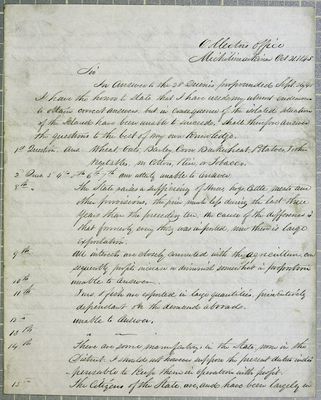 CollectorsOffice, letter, 21 October 1845