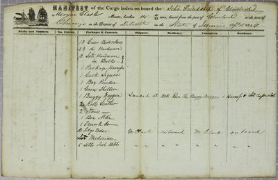 Friendship, Manifest, 15 April 1846