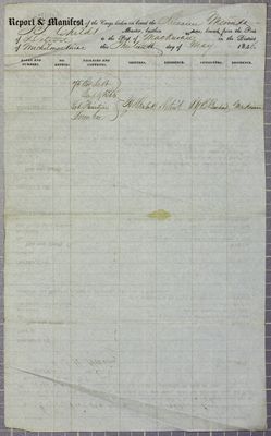 Merinda, Manifest, 13 May 1846