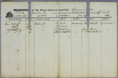 Meteor, Manifest, 19 June 1846