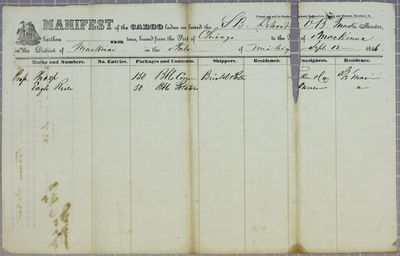 Detroit, Manifest, 12 September 1846