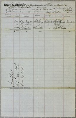 Merinda, Manifest, 27 October 1846