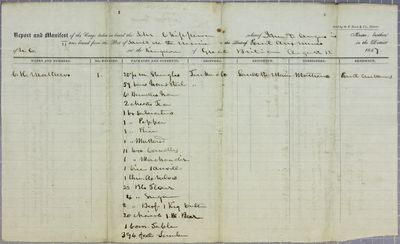 Chippewa, Manifest, 12 August 1847