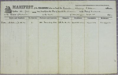 Chicago, Manifest, 25 September 1847