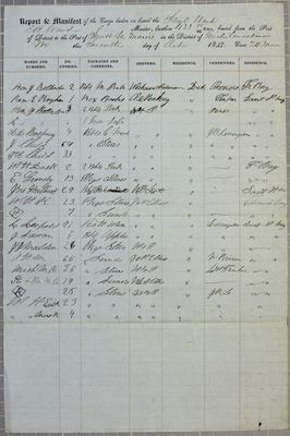 Samuel Ward, Manifest, 7 October 1847