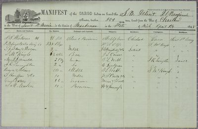 Detroit, Manifest, 24 April 1848