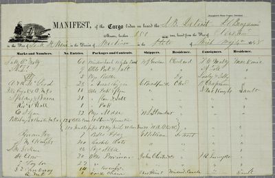 Detroit, Manifest, 4 May 1848