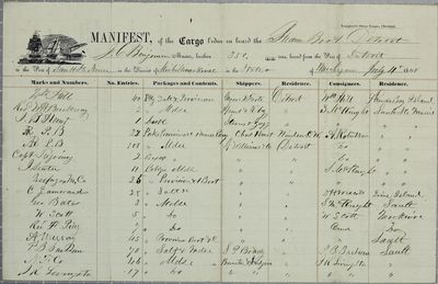 Detroit, Manifest, 4 July 1848