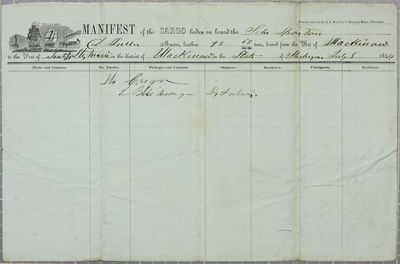 Spartan, Manifest, 8 July 1848