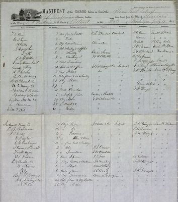 Detroit, Manifest, 19 July 1848