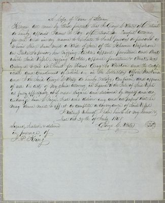 Napoleon, Bill of Sale, 17 August 1848