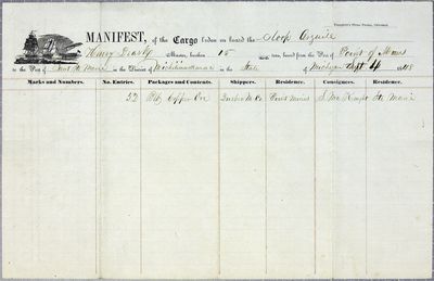 Argyle, Manifest, 4 September 1848