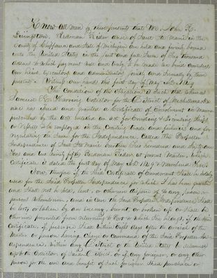 Independence, Bond, 1 June 1849