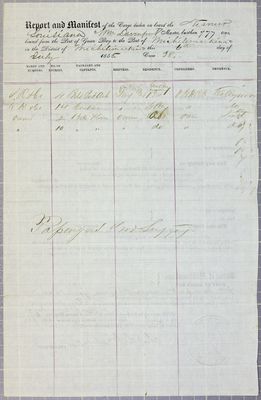 Louisiana, Manifest, 6 July 1855