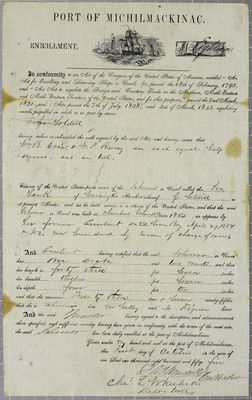 Sea Lark, Enrolment, 1 October 1855