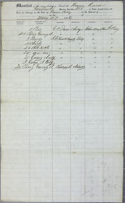 Huron, Manifest, 27 May 1856