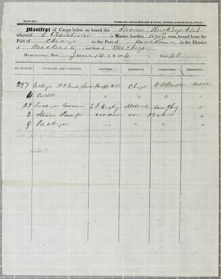 Buckeye State, Manifest, 14 June 1856