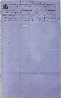 Ontonagon, Manifest, 19 June 1856