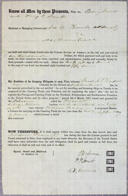 Transit, Bond, 25 June 1857