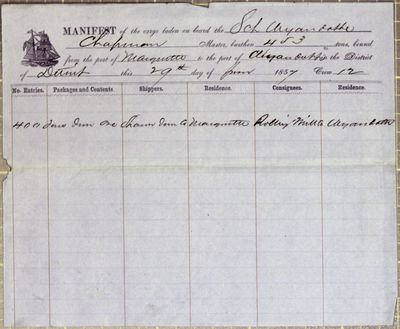 Wyandotte, Manifest, 29 June 1857