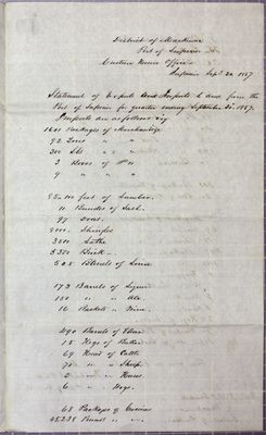 Statement Of Imports at Superior, Reports, 30 September 1857