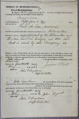 Menominee, Oath, 14 May 1858