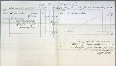 GreenBay customs office, Account, 31 October 1858